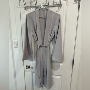 INAYAH Modest Grey Kimono Duster Coat Belted Abaya Style Sz XS Bell Sleeve